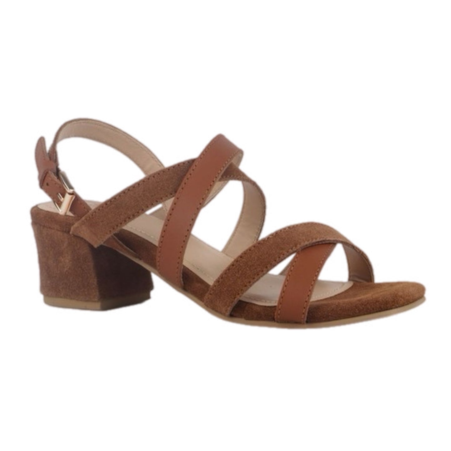 Leather Criss-Cross Heeled Sandals