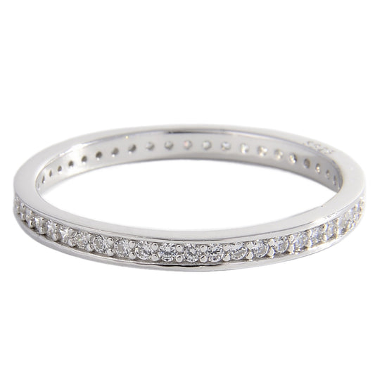 Sterling Silver Inlaid CZ Ring