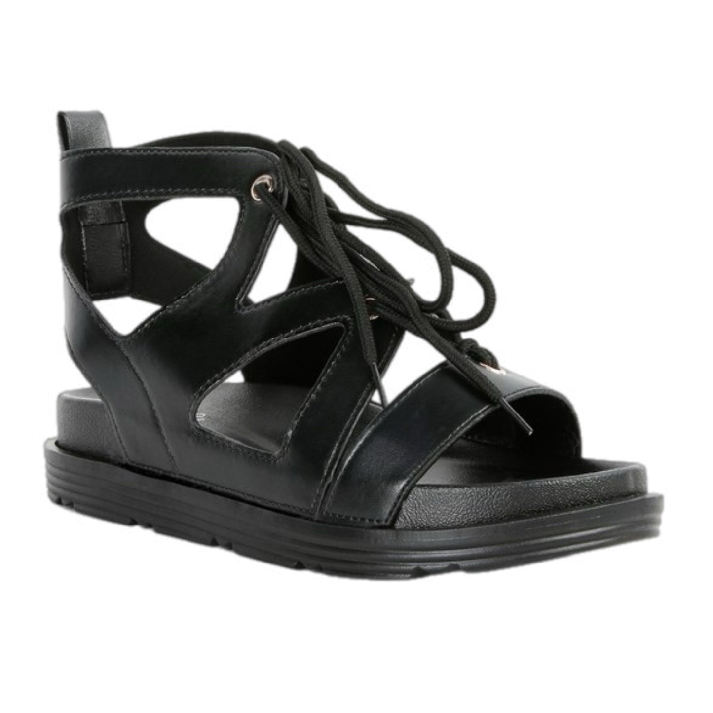 Tie-Up Vegan Leather Sandals