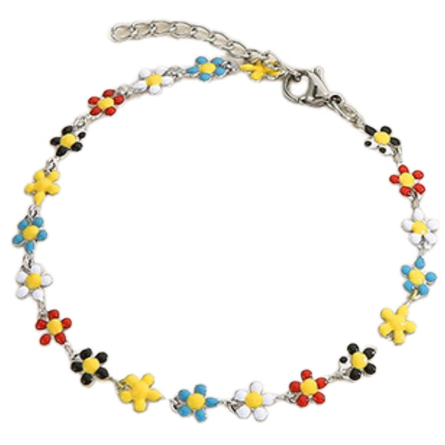 Flower & Cross Stainless Steel Bracelet