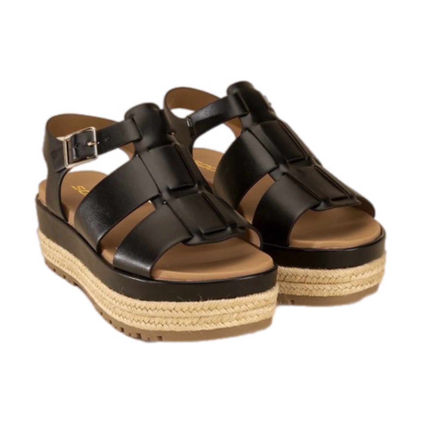 Gladiator Black Vegan Leather Sandals