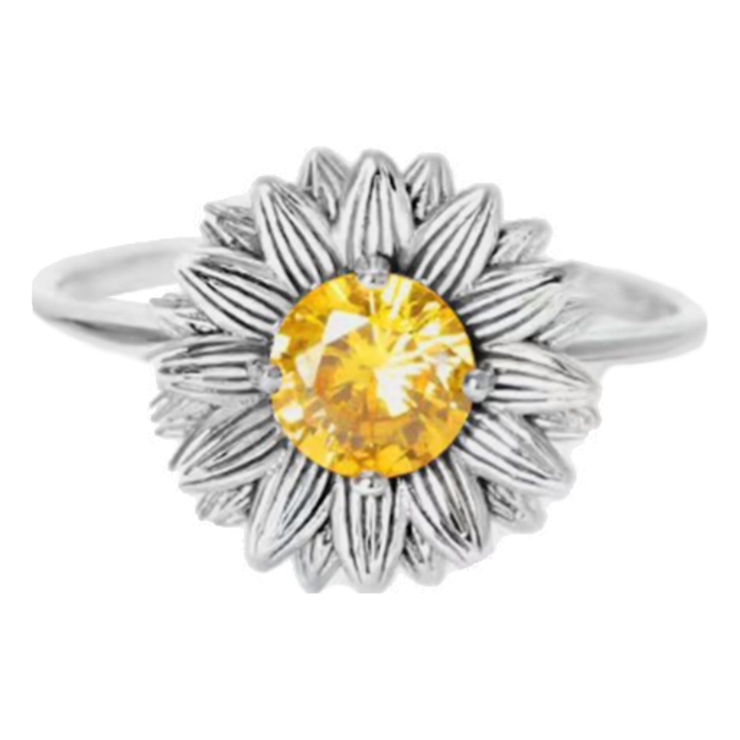 Sunshine Blossom Zircon Sunflower Ring