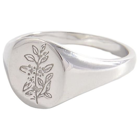 Heritage Botanica Silver Signet Ring