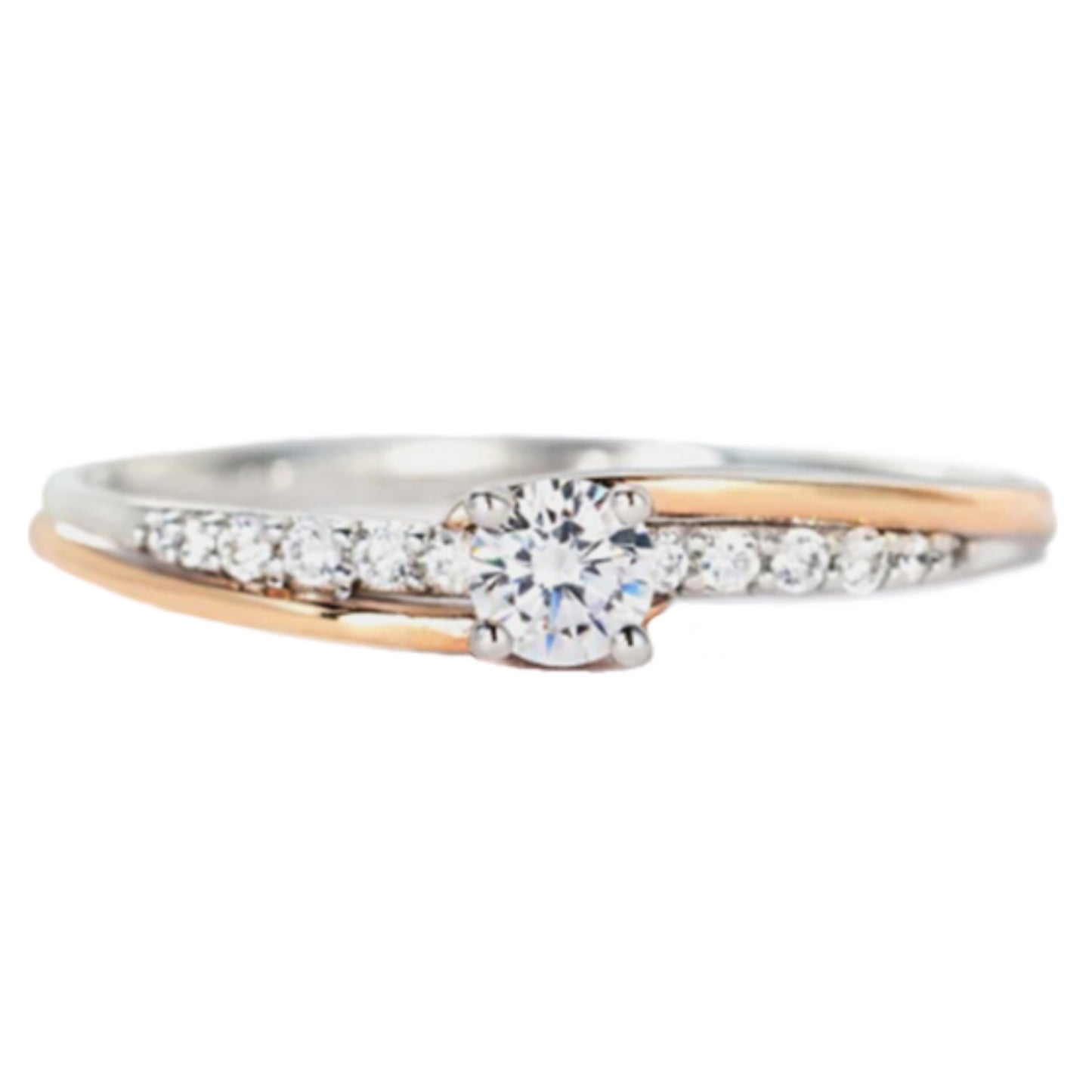 Blushing Elegance Zircon Duo-Tone Ring