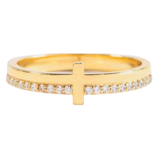 CZ Sterling Silver Cross Ring