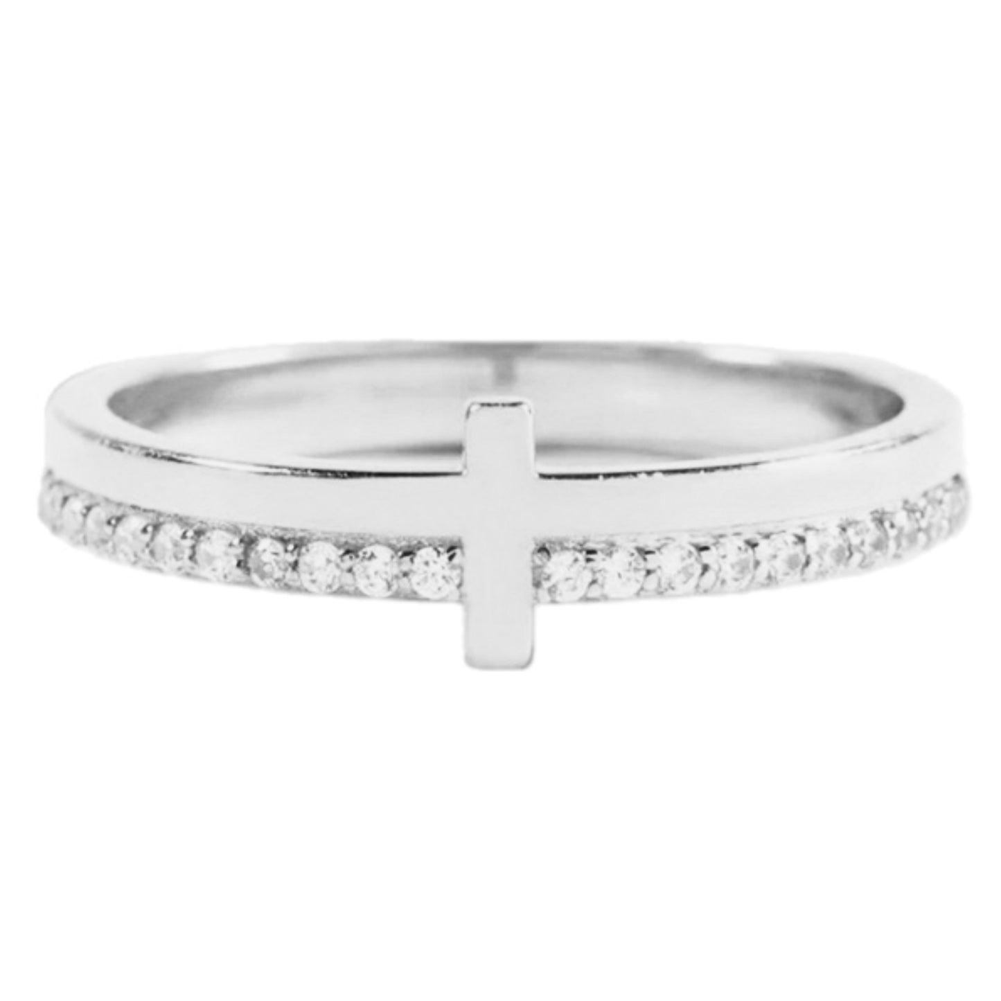 CZ Sterling Silver Cross Ring