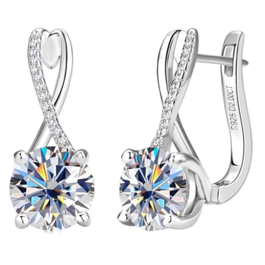 Majestic Elegance 4 Carat Moissanite Drop Earrings