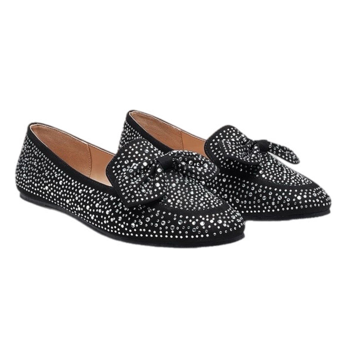 Embellished Bow Tie Loafers