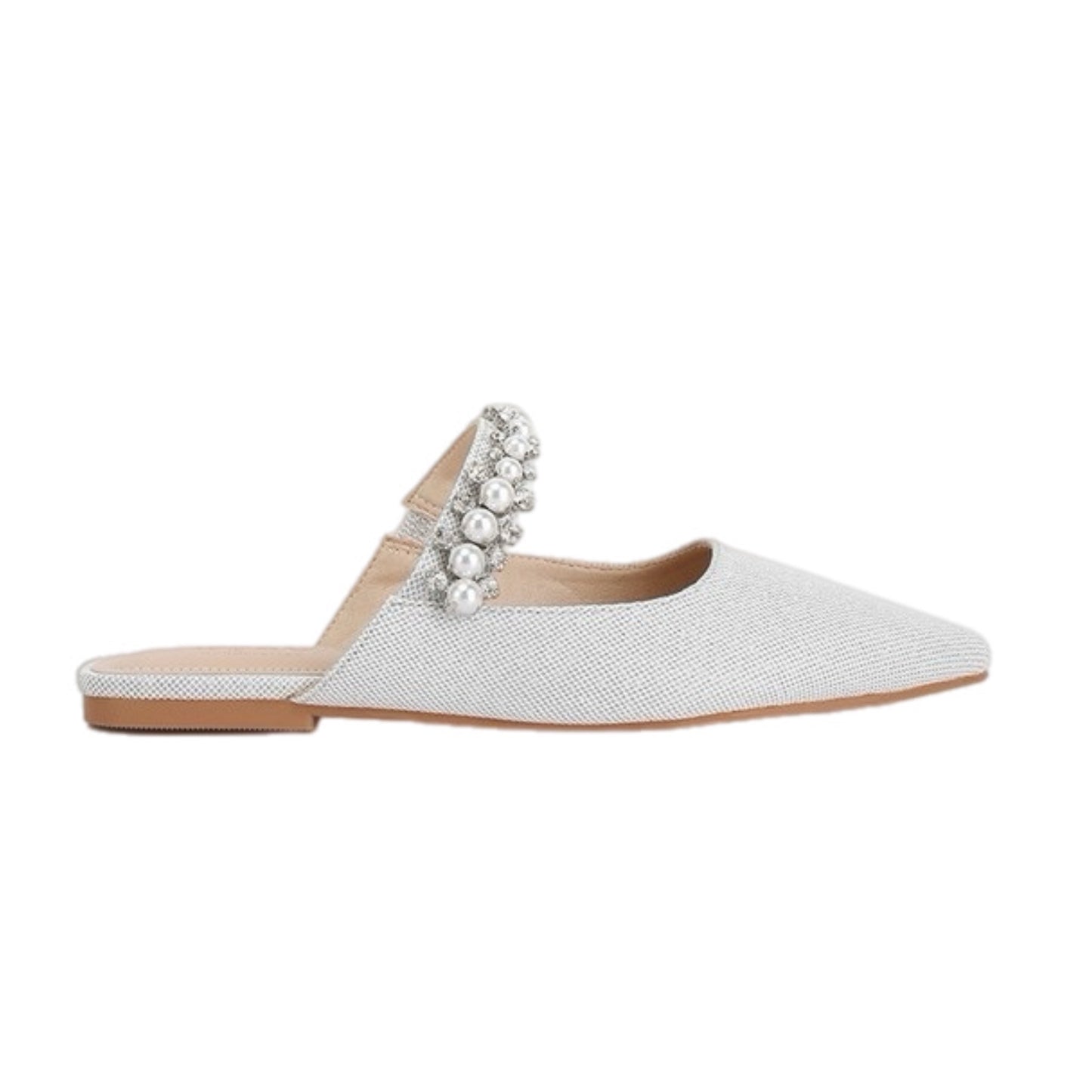 Mary Jane Cutout Pearl Embellished Mules