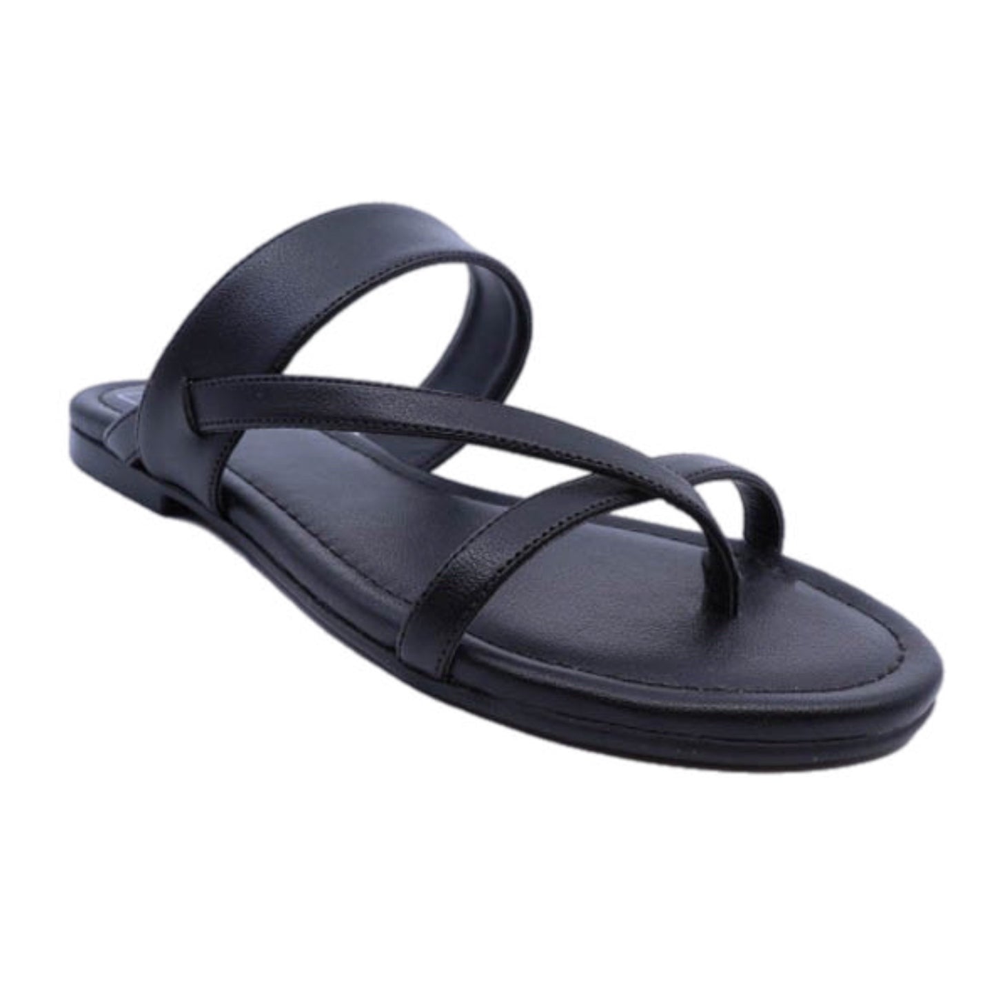 Vegan Leather Criss Cross Strap Thong Sandal