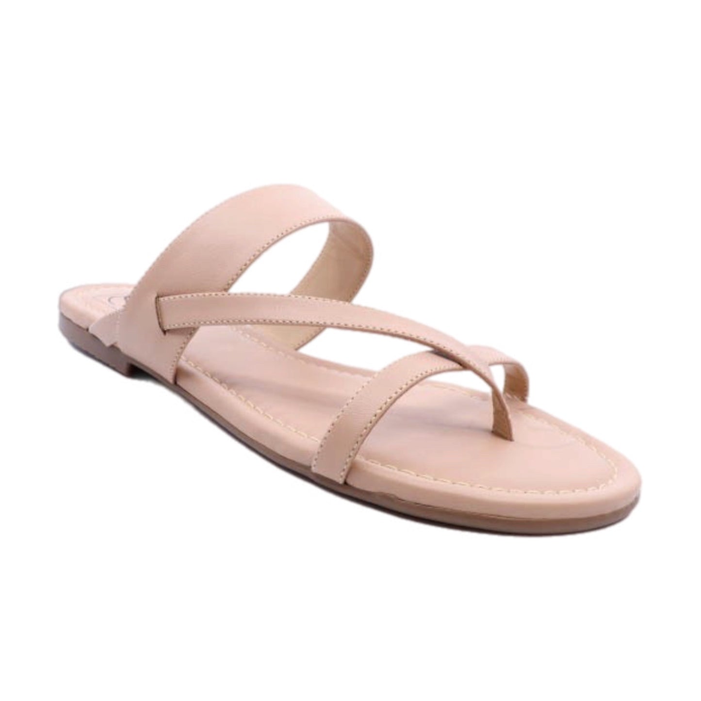 Vegan Leather Criss Cross Strap Thong Sandal