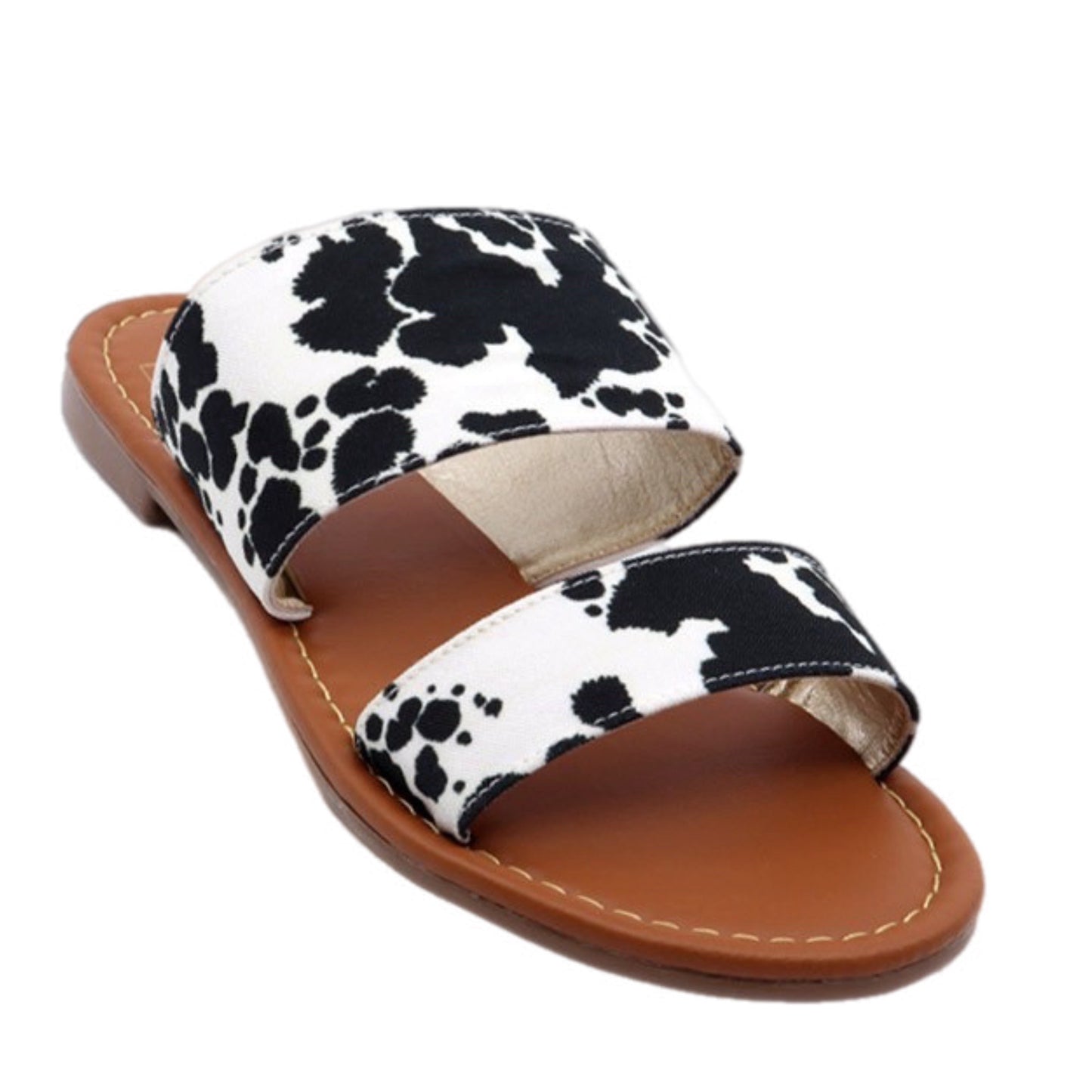 Contrast Pattern Two Band Sandals