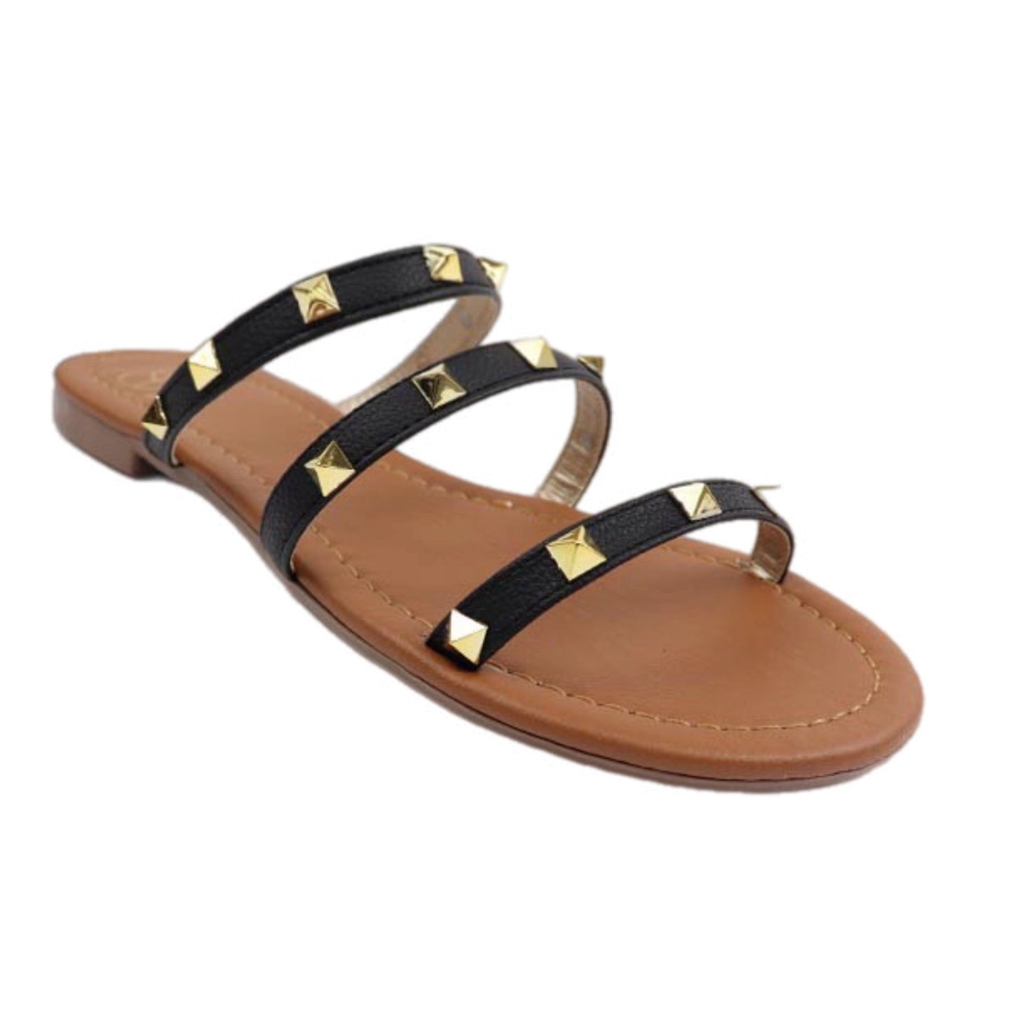 Three Strap Studded Sandal