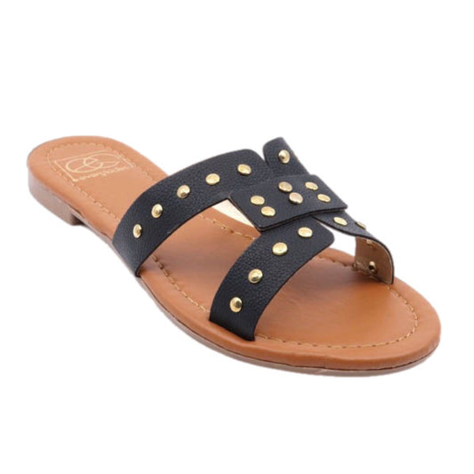 Gold Studded Vegan Leather Sandals