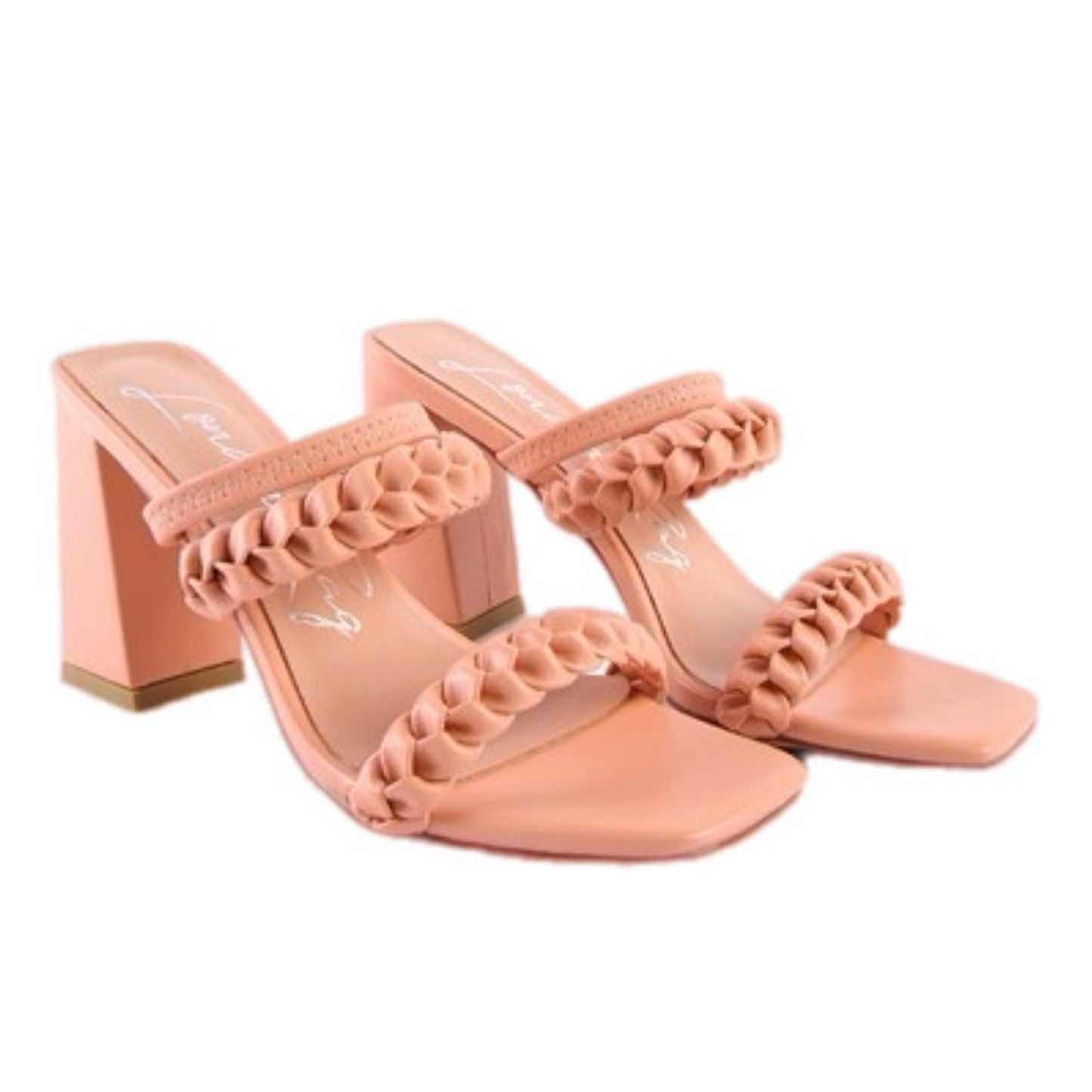 Braided Block Heeled Mules