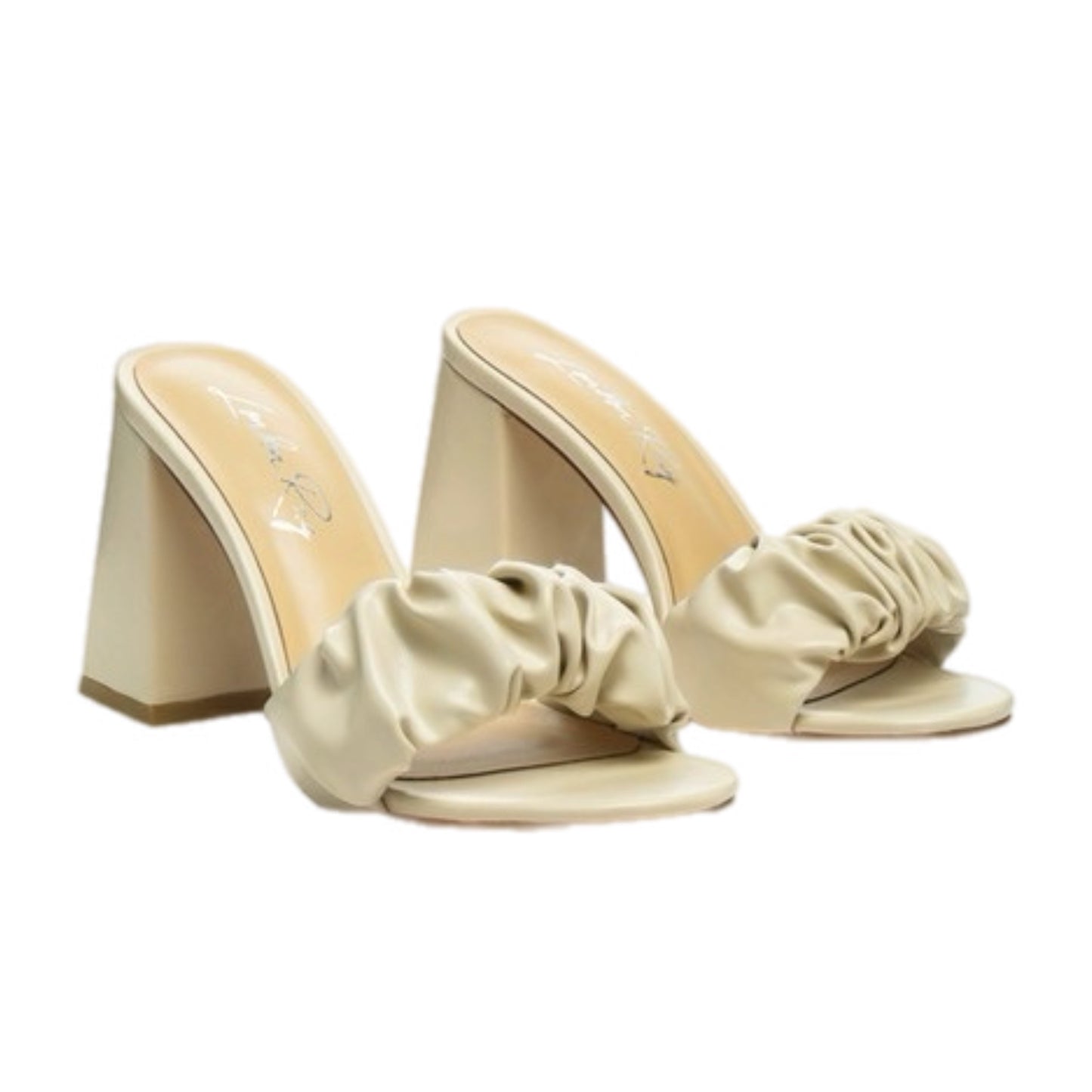 Pleated Strap Heeled Sandal