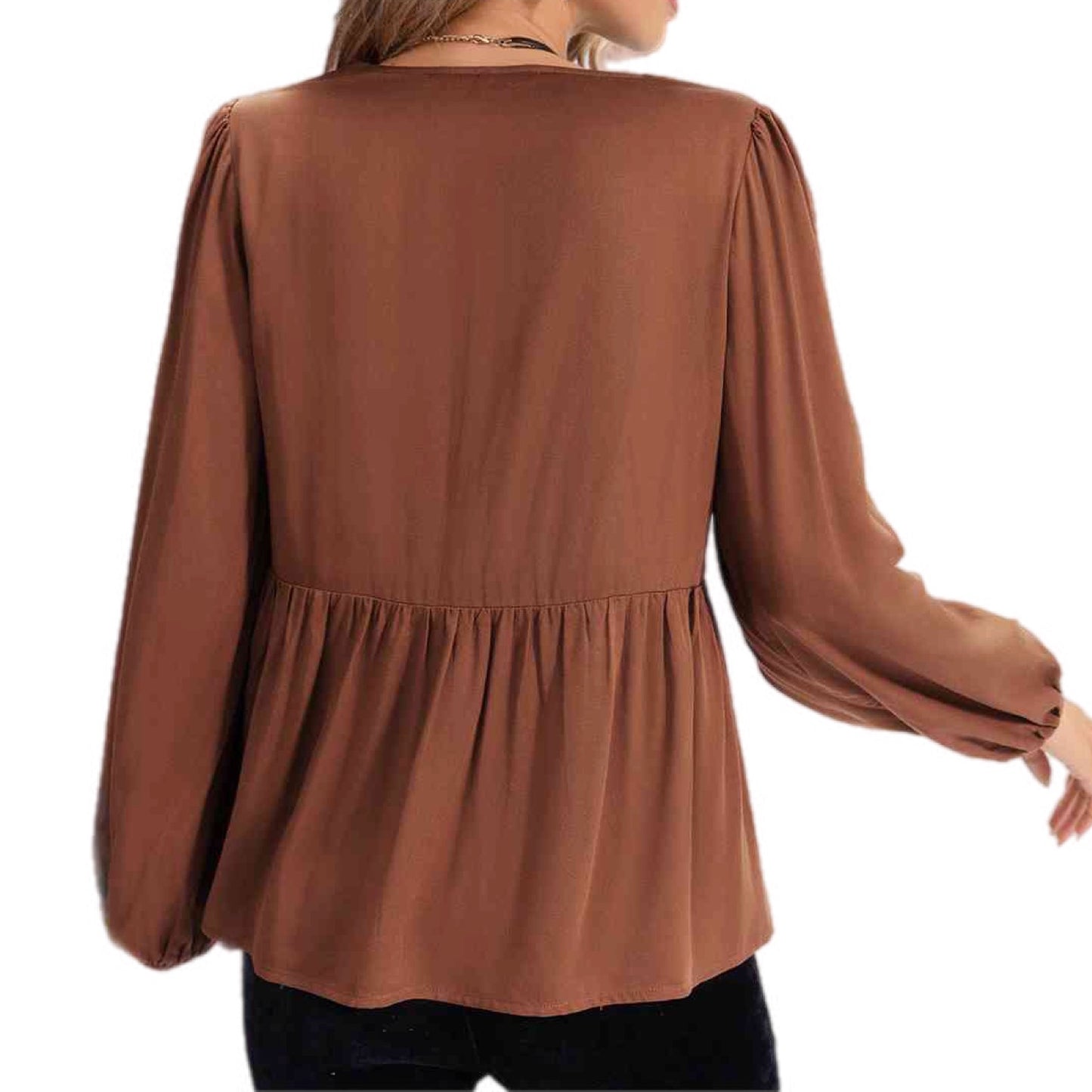 Boho V-Neck Long Sleeve Blouse