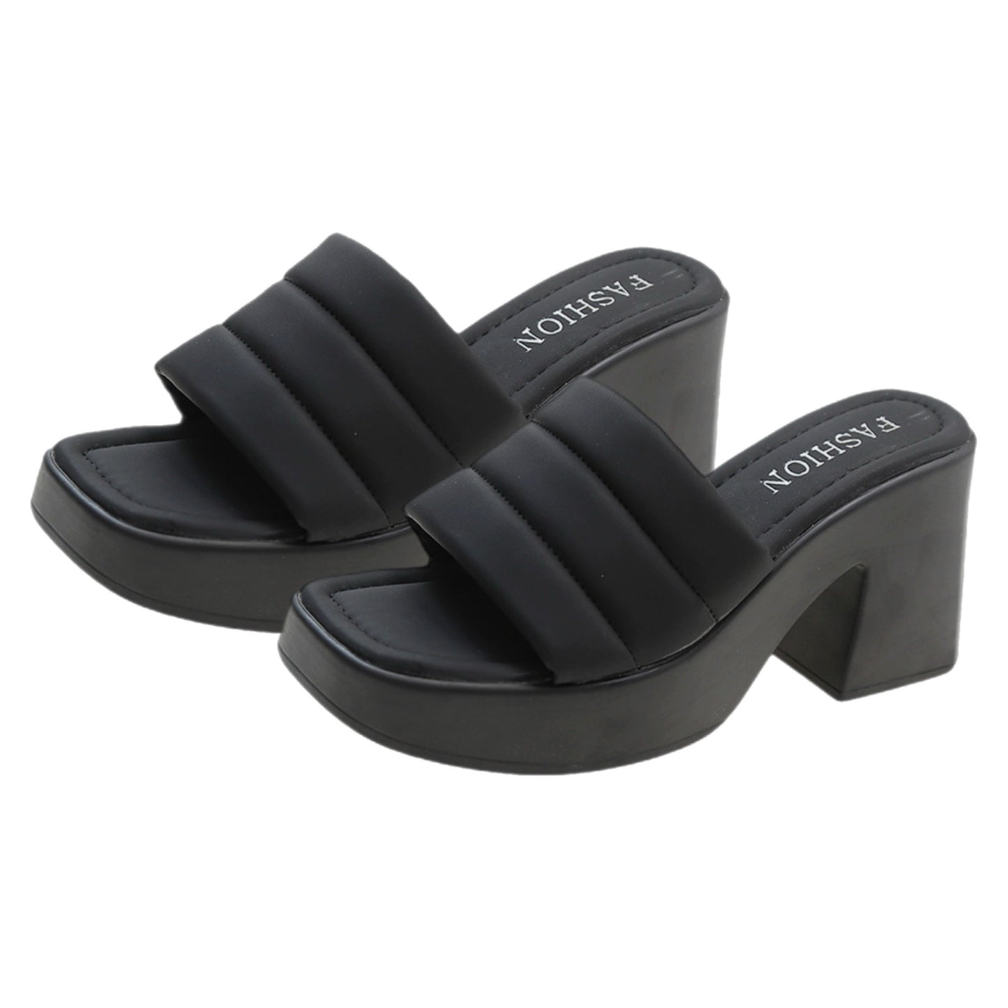 Open Toe Block Heel Sandals