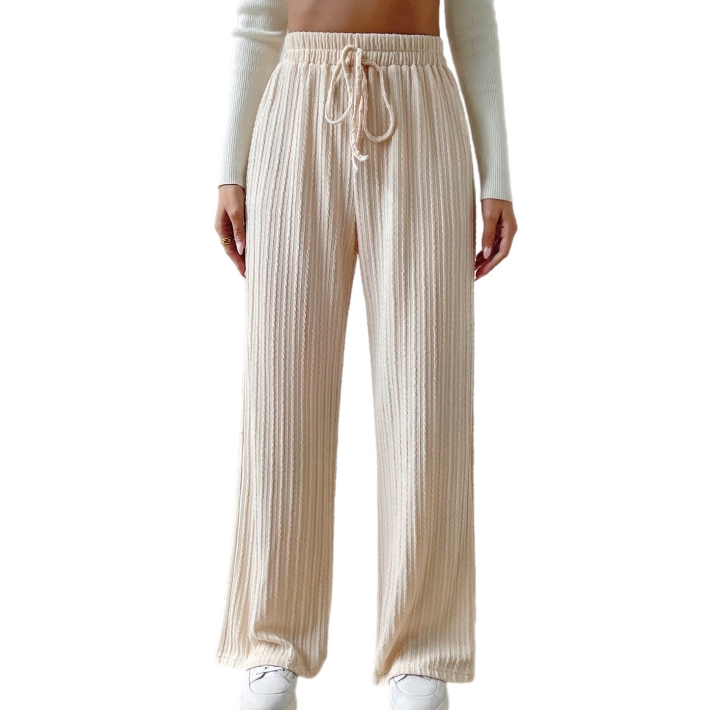 Beige Wide Leg Pants