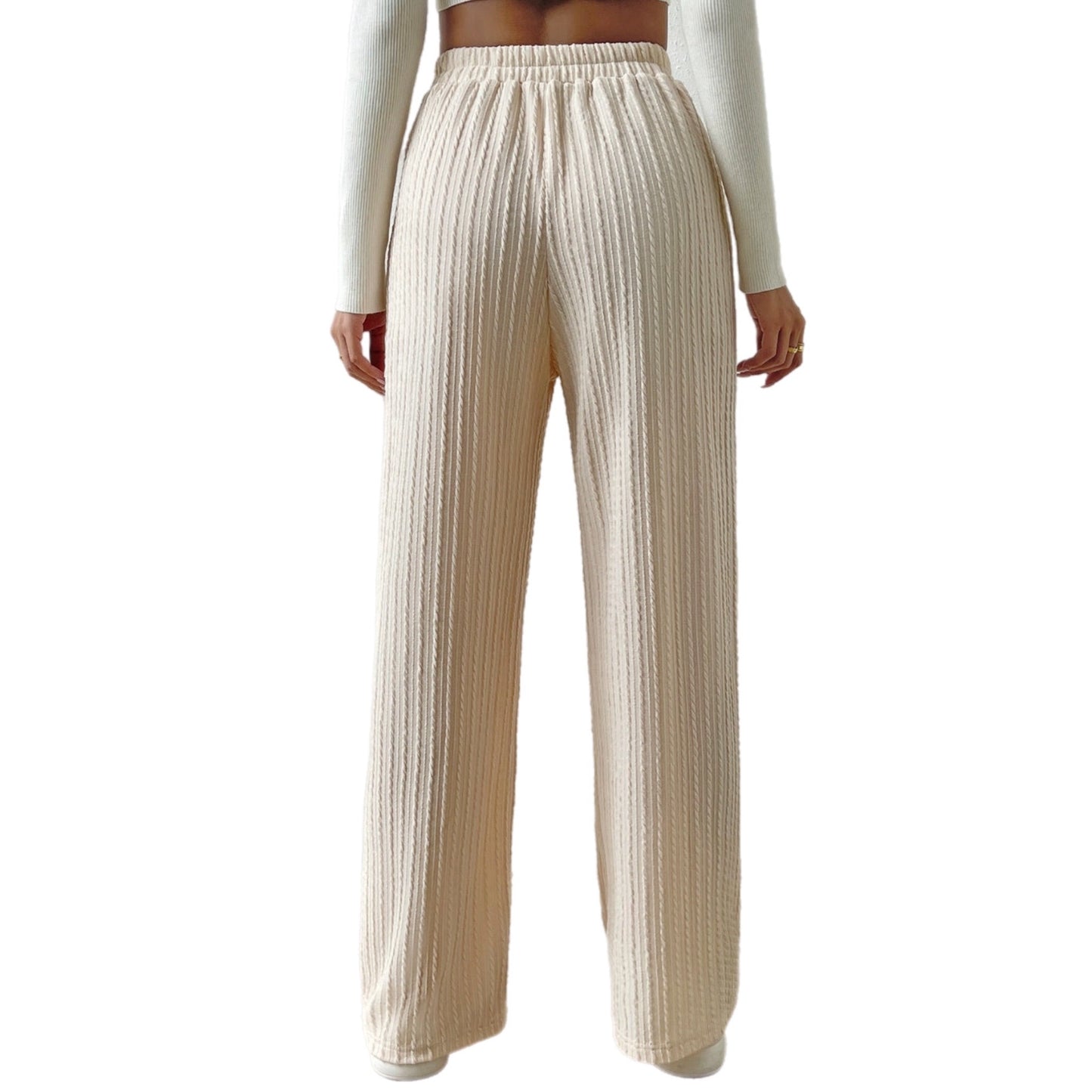 Beige Wide Leg Pants