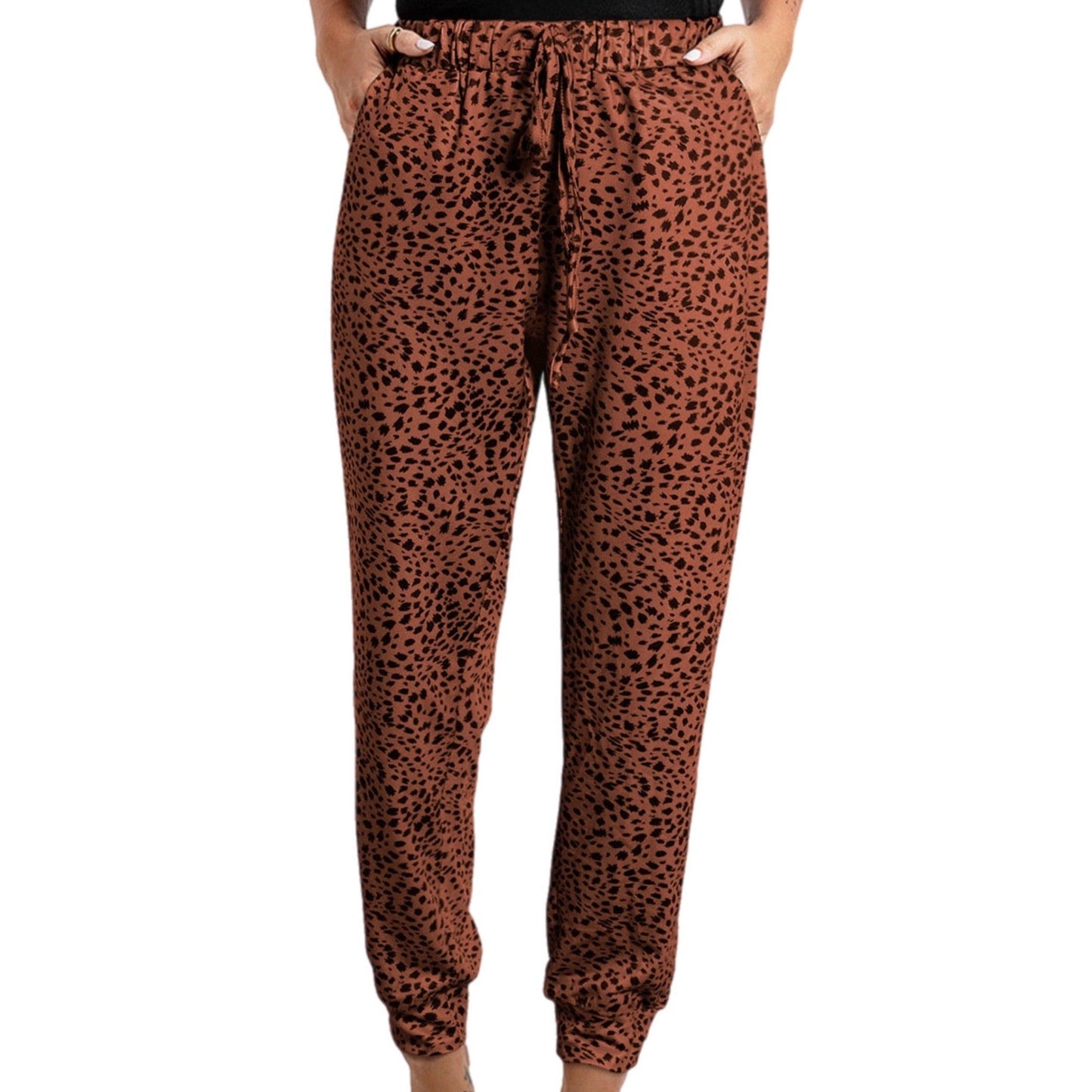 Leopard Drawstring Pants