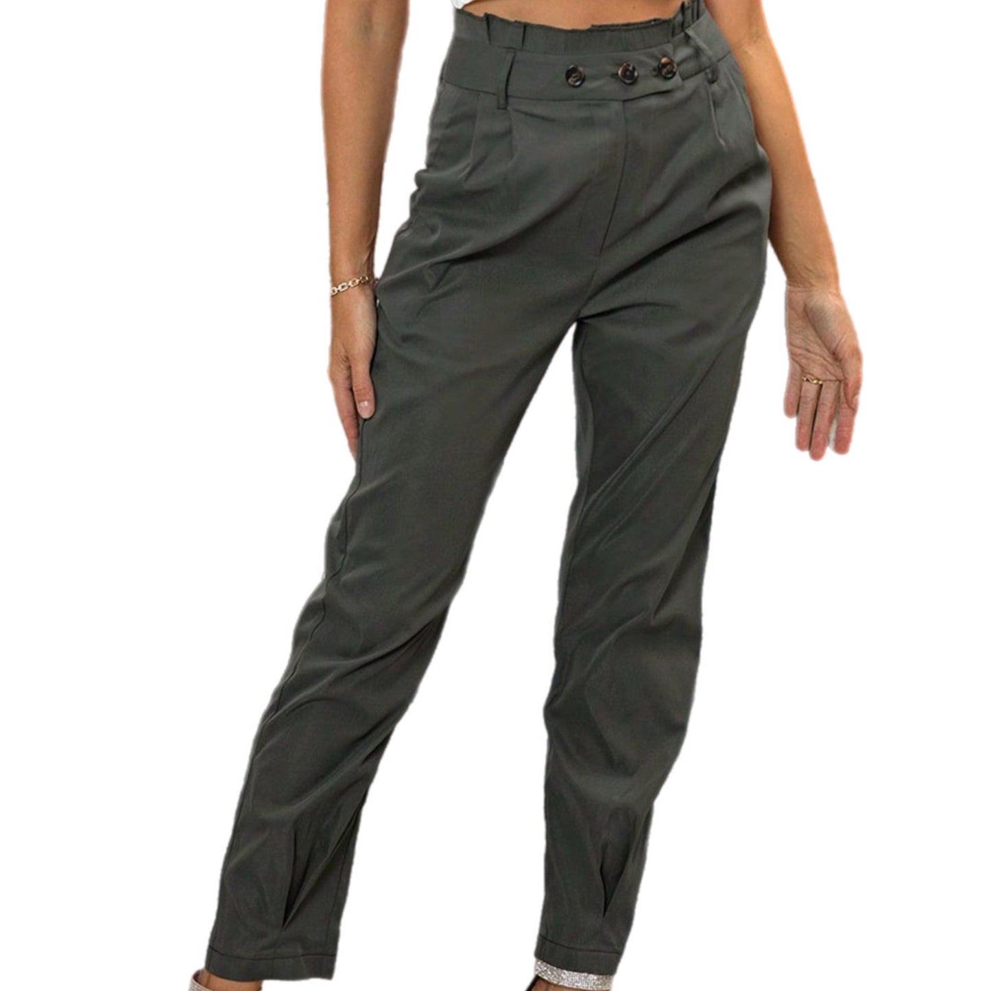 High Waist Cropped Pants