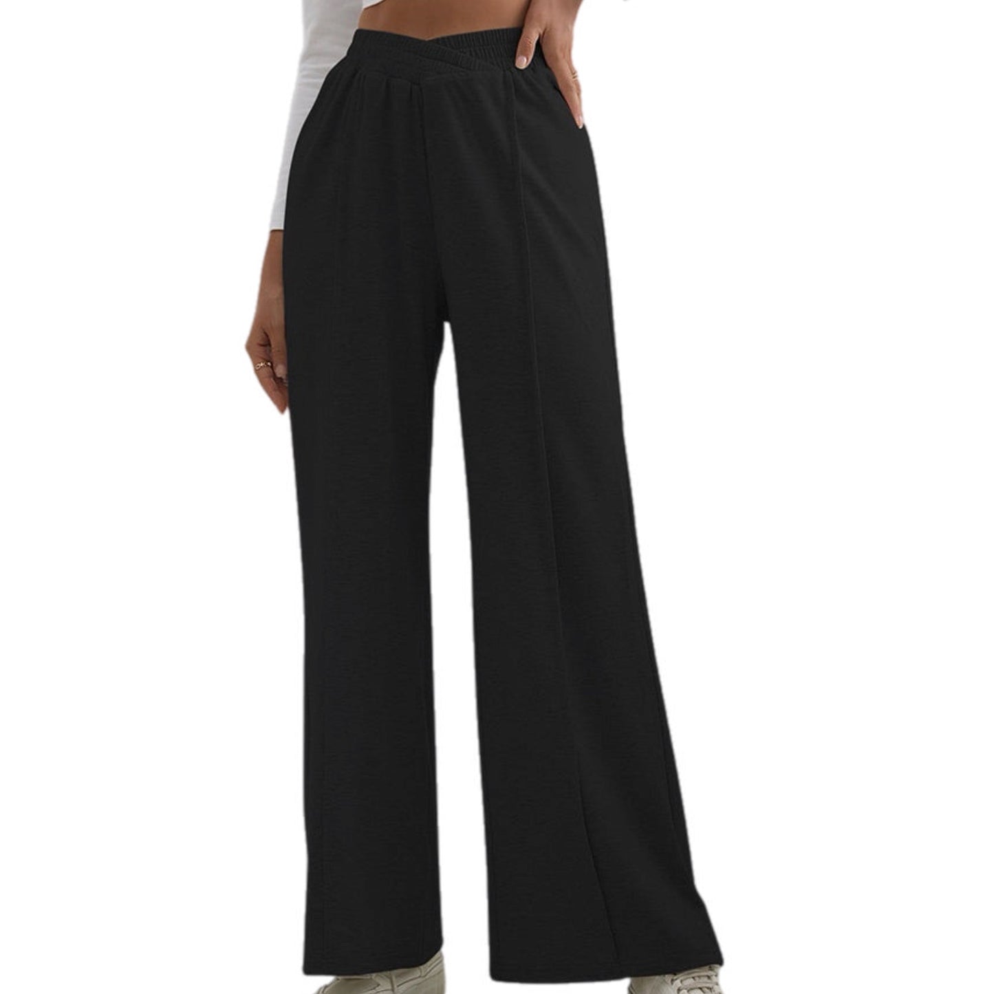 V-Waist Wide Leg Pants