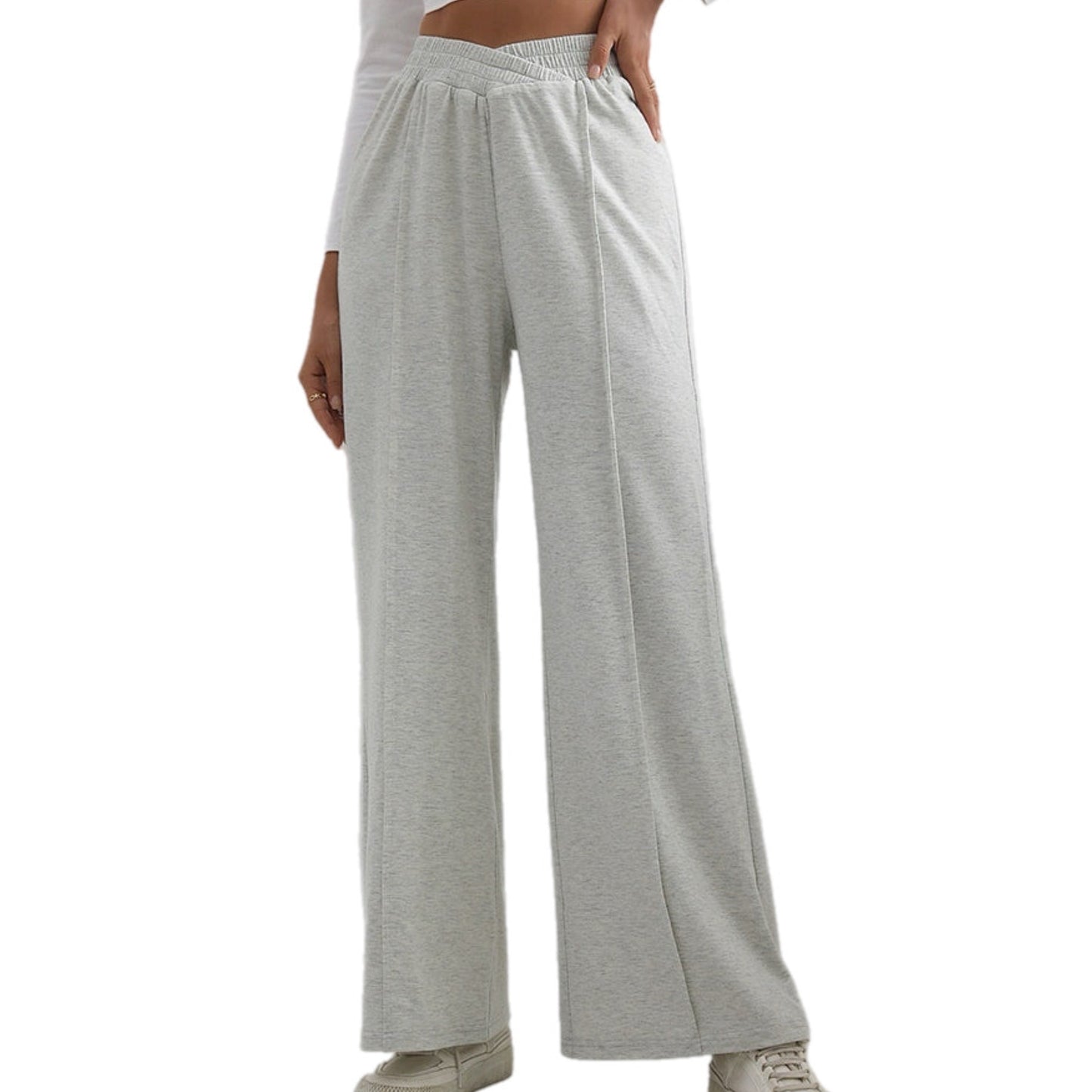 V-Waist Wide Leg Pants