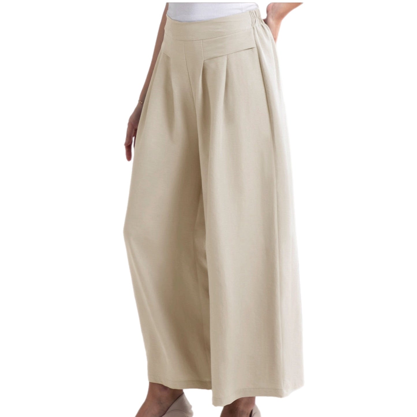 Wide Leg Elastic Waist Pants