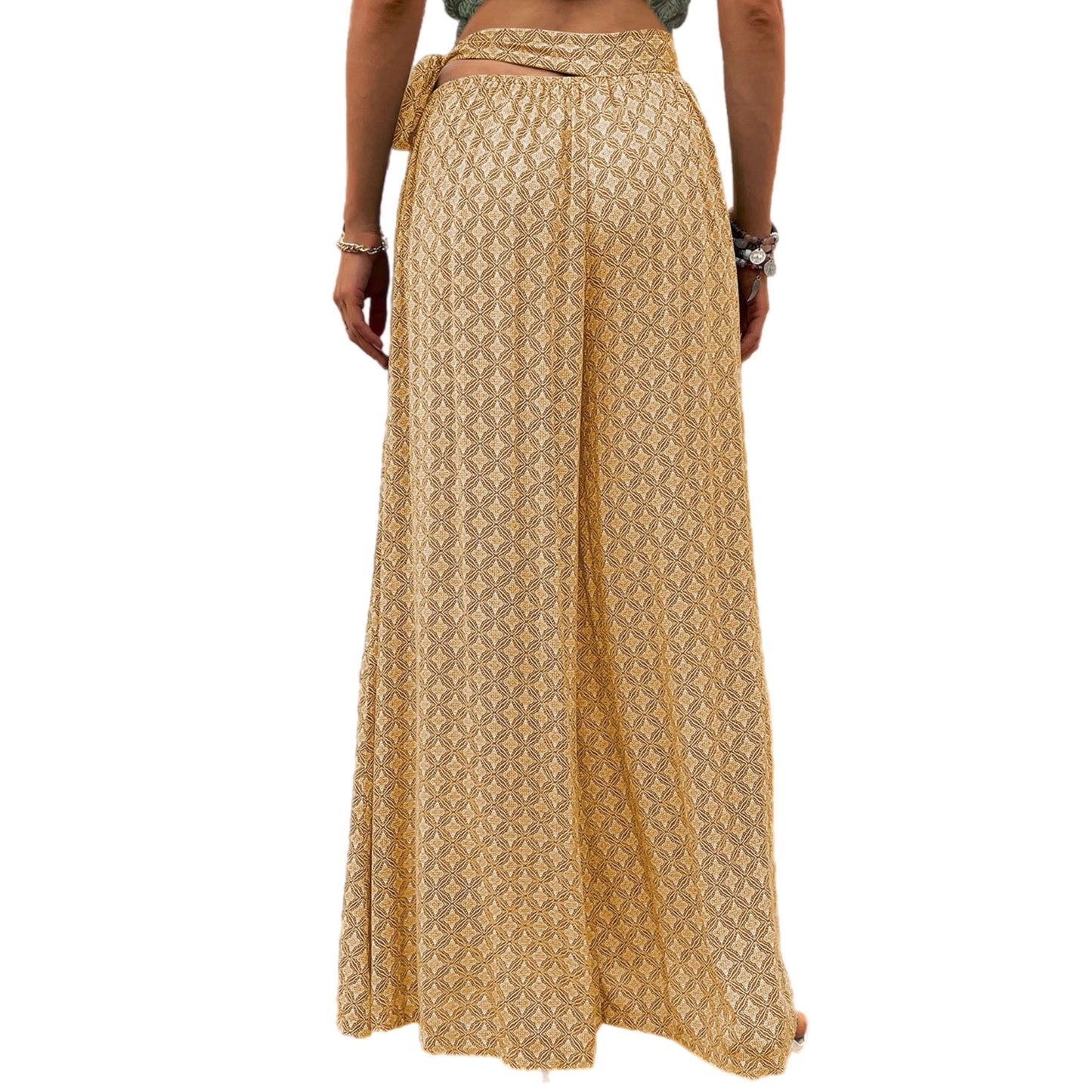 Printed Tied Wide Leg Pants