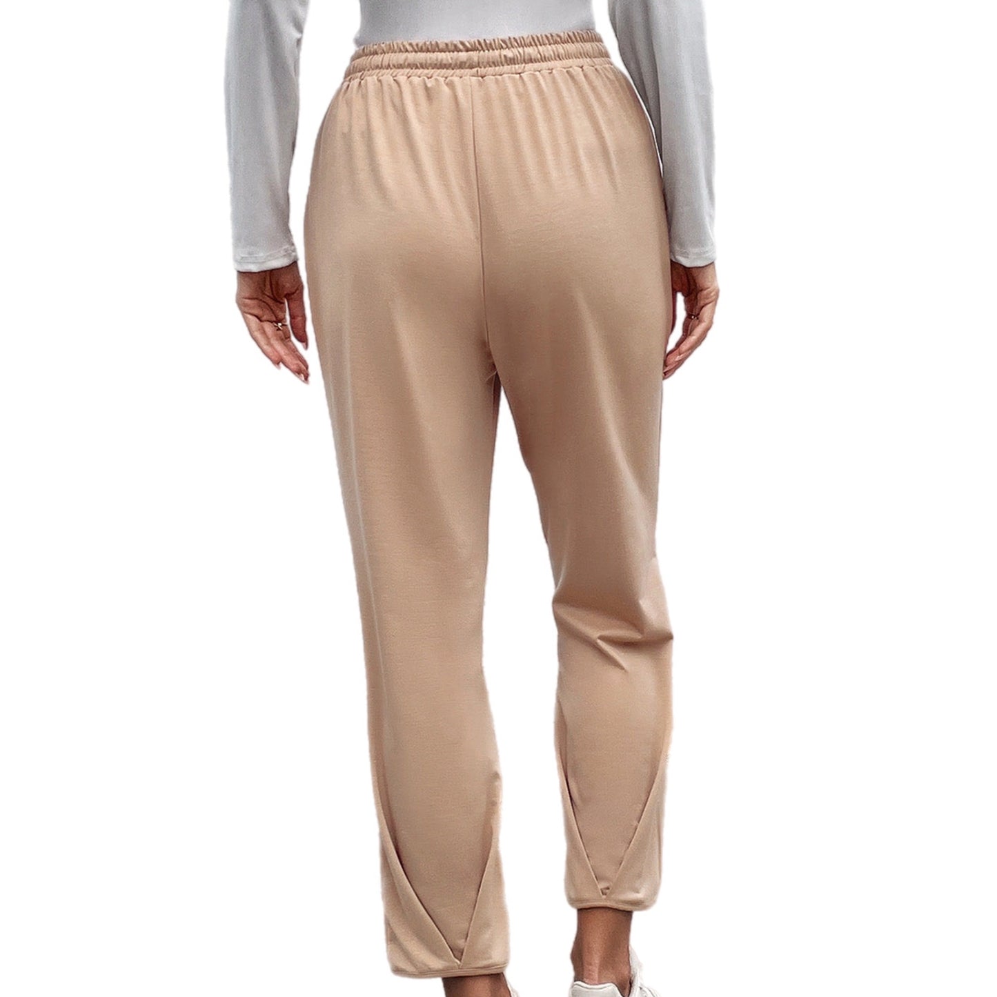 Drawstring Straight Pants with Pockets