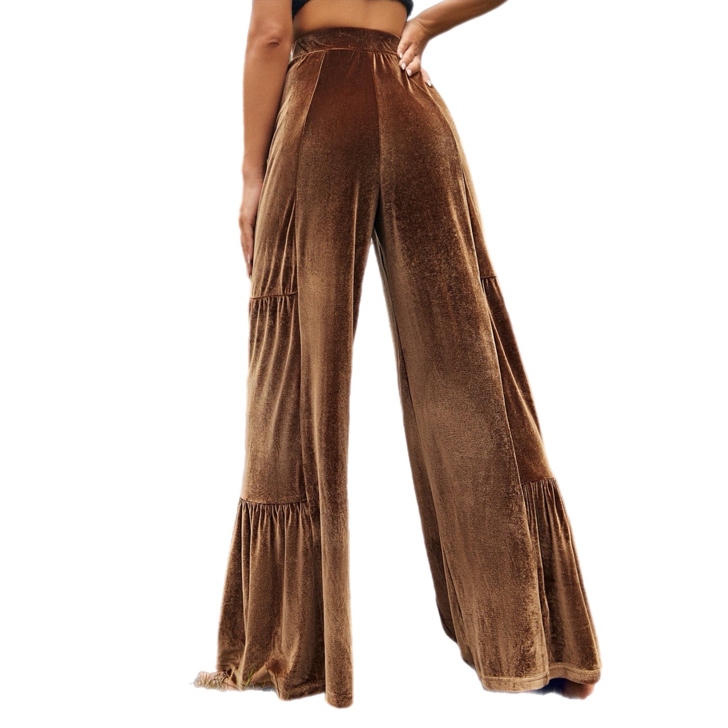 Khaki High Waist Wide Leg Pants