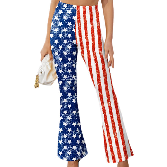 Star & Stripes High Waist Bootcut Pants