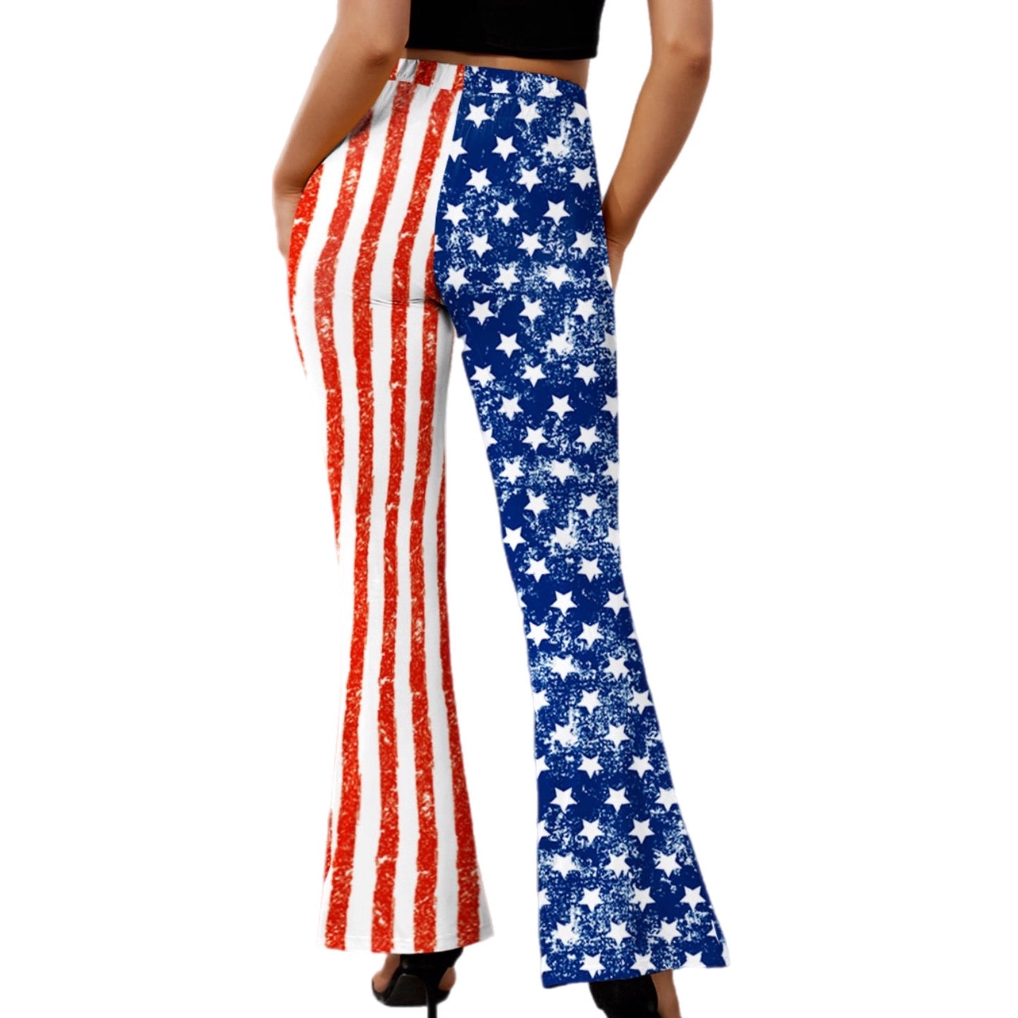 Star & Stripes High Waist Bootcut Pants