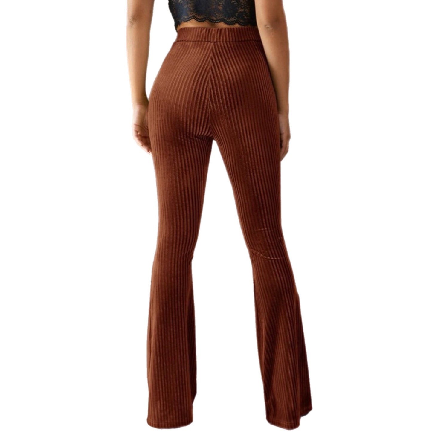 Ribbed High Waist Flare Pants