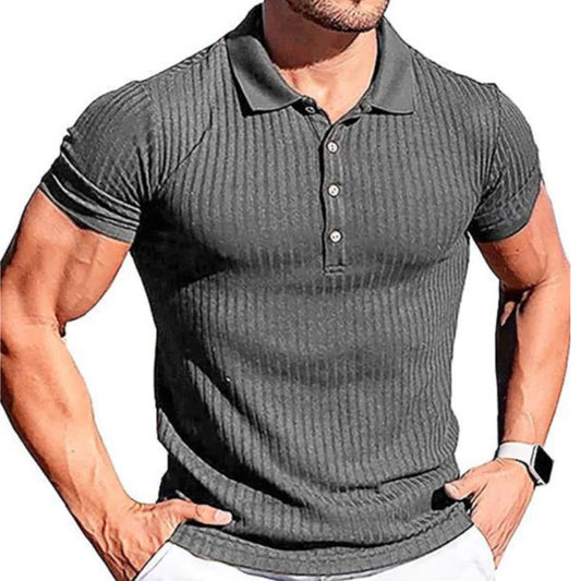 Striped Knit Men's Polo Shirts