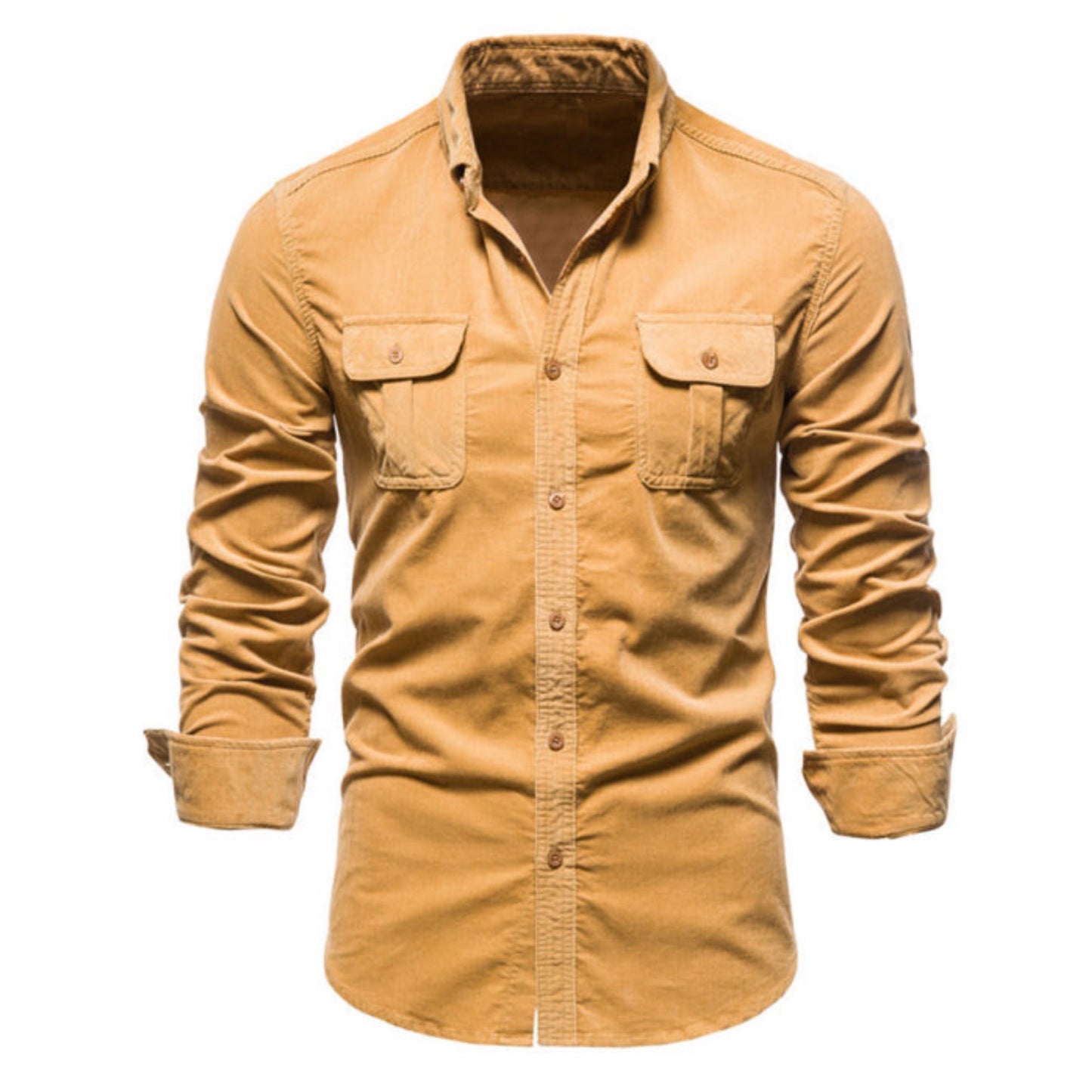 Corduroy Slim-Fit Button Up Shirt