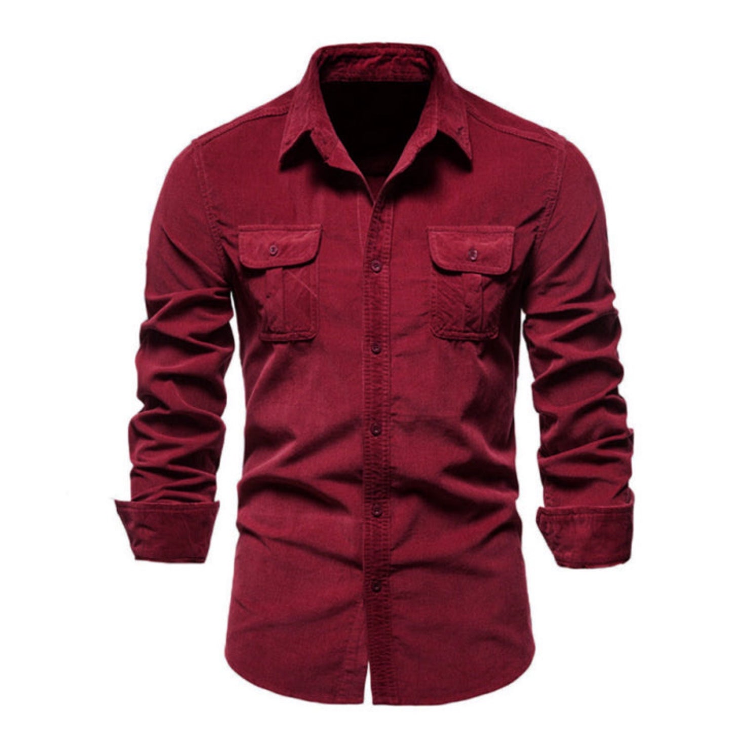 Corduroy Slim-Fit Button Up Shirt