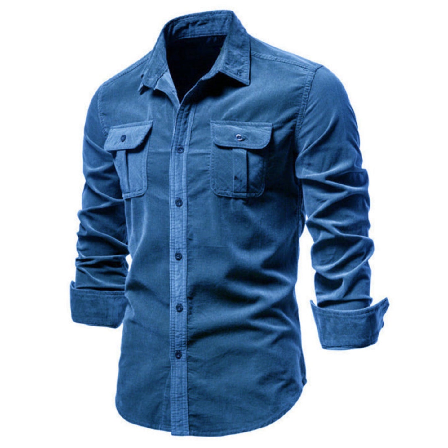 Corduroy Slim-Fit Button Up Shirt