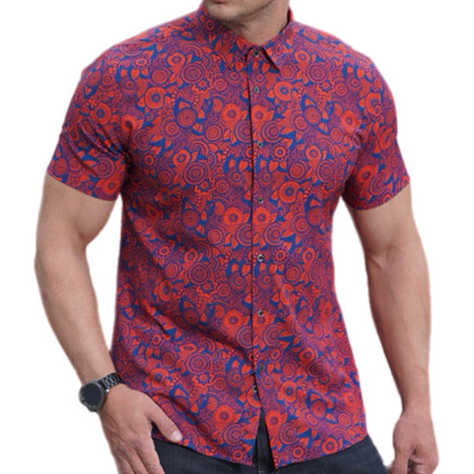 Floral Short Sleeve Button Up Shirt