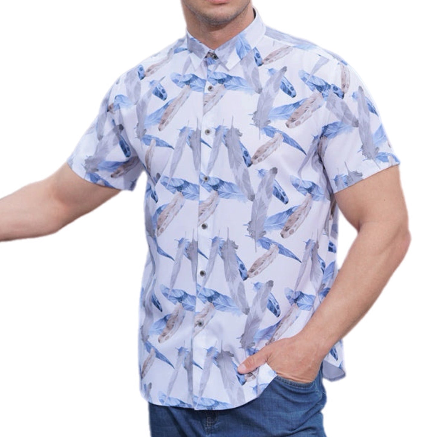 Floral Short Sleeve Button Up Shirt