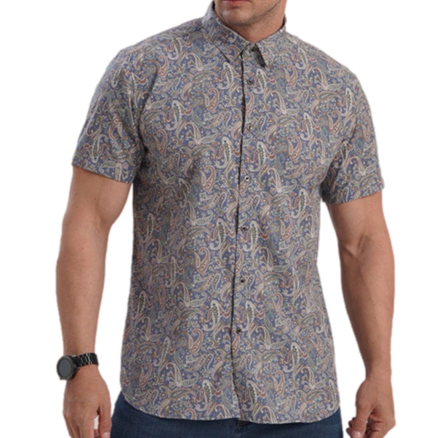 Floral Short Sleeve Button Up Shirt