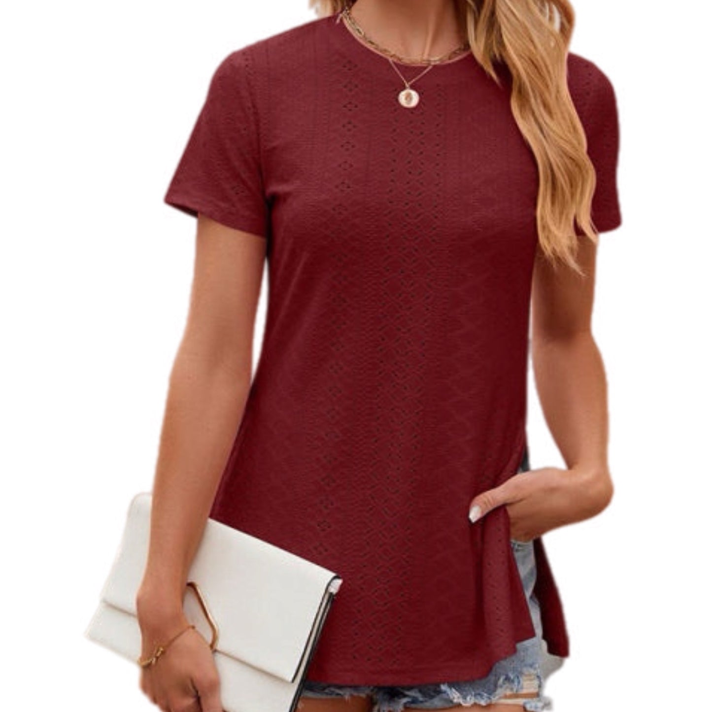 Short Sleeve Split Side Top