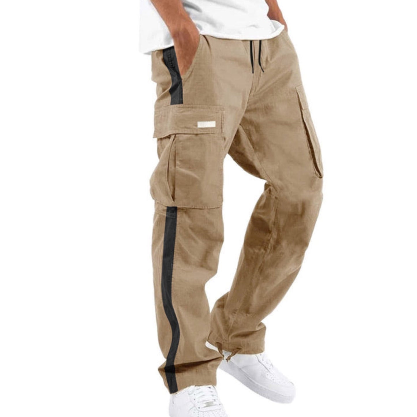 Color Blocked Striped Cargo Pants