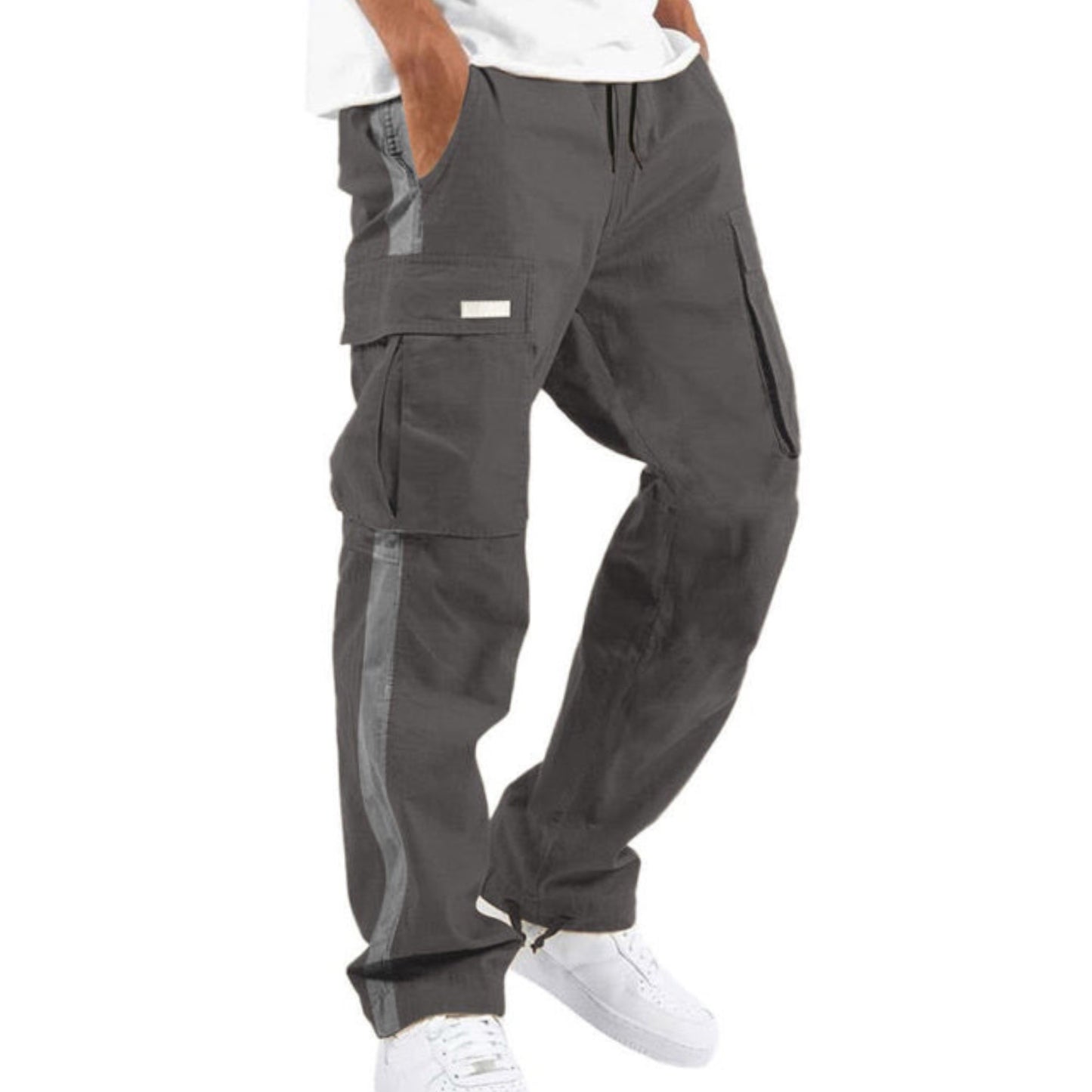 Color Blocked Striped Cargo Pants