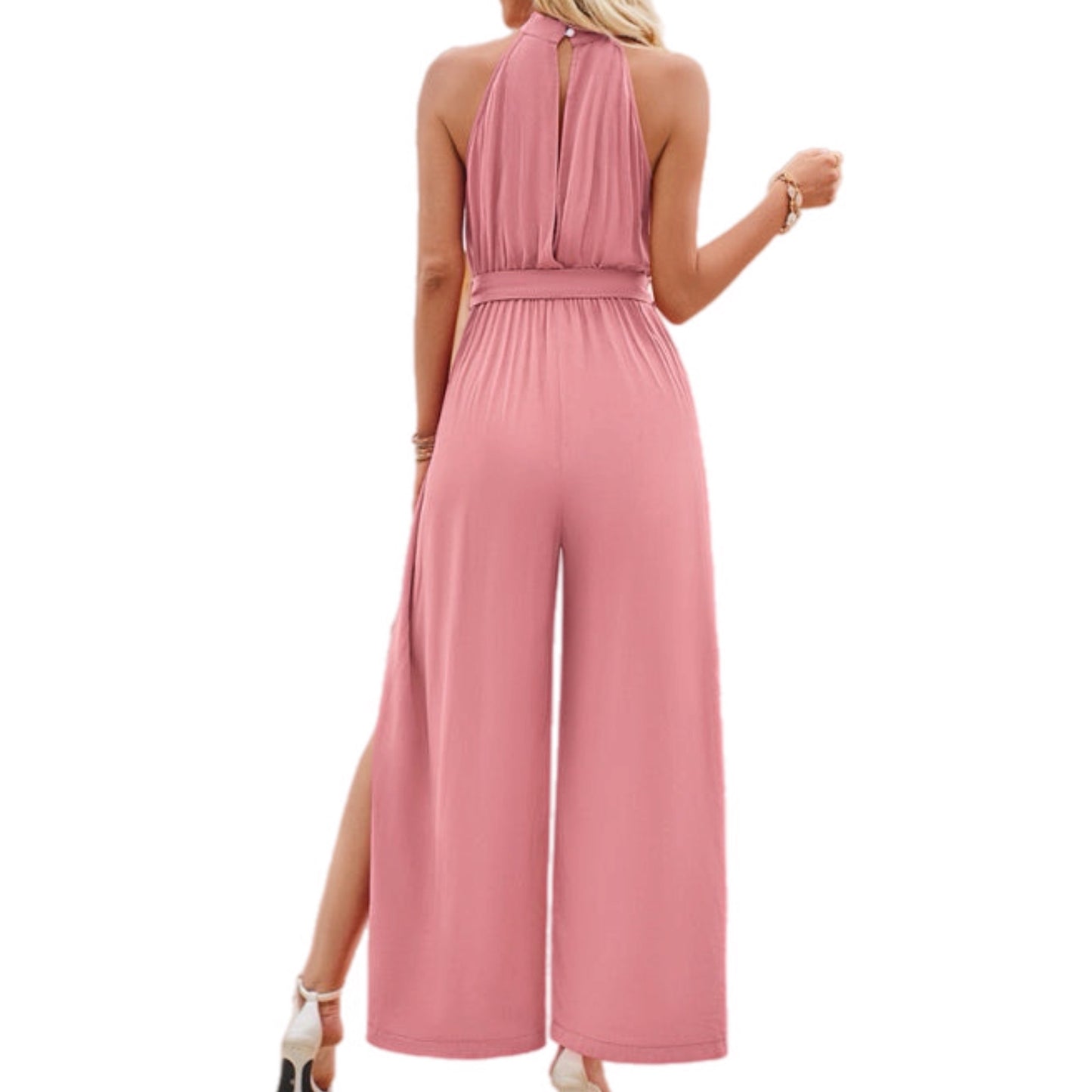 Halter Neck Wide Leg Jumpsuit