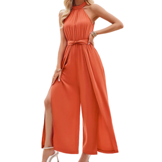 Halter Neck Wide Leg Jumpsuit