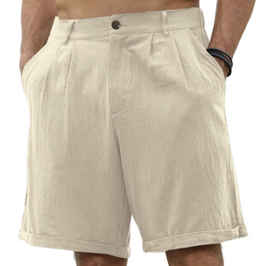 Pleated Elastic Waist Shorts