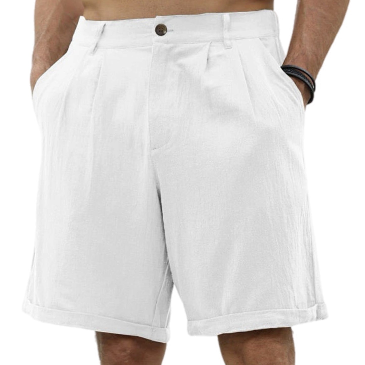 Pleated Elastic Waist Shorts