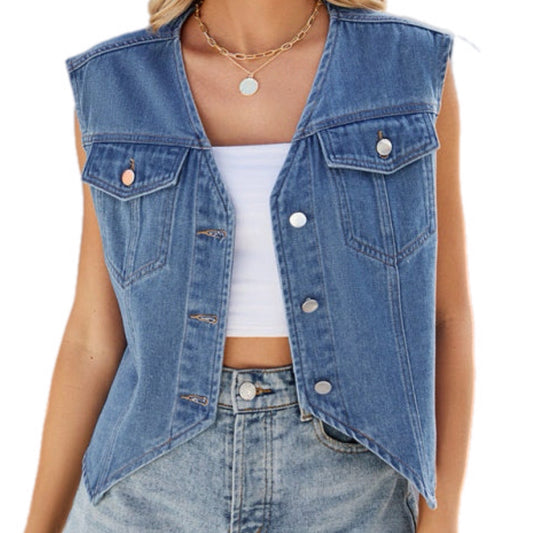 Washed Denim Vest